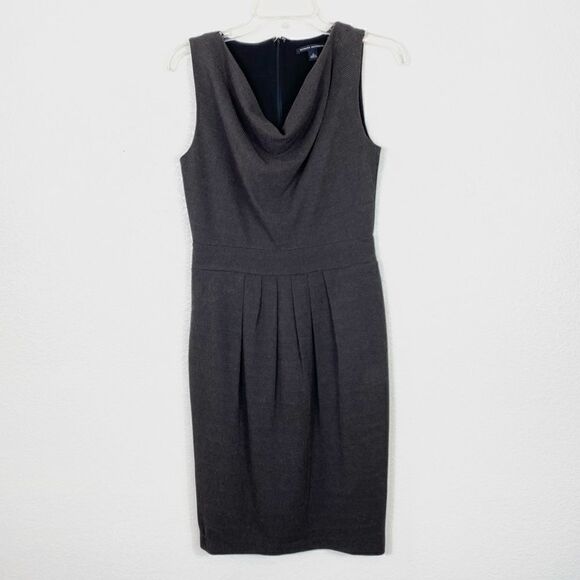Banana Republic Brown Textured Cowl Neck Sleeveless Sheath Dress - Picture 1 of 5